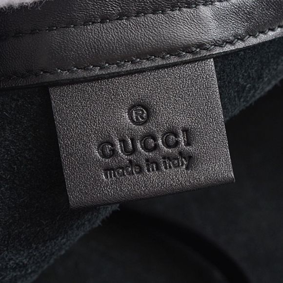 Gucci Drawstring Purse Backpack Leather Black - Picture 10 of 10